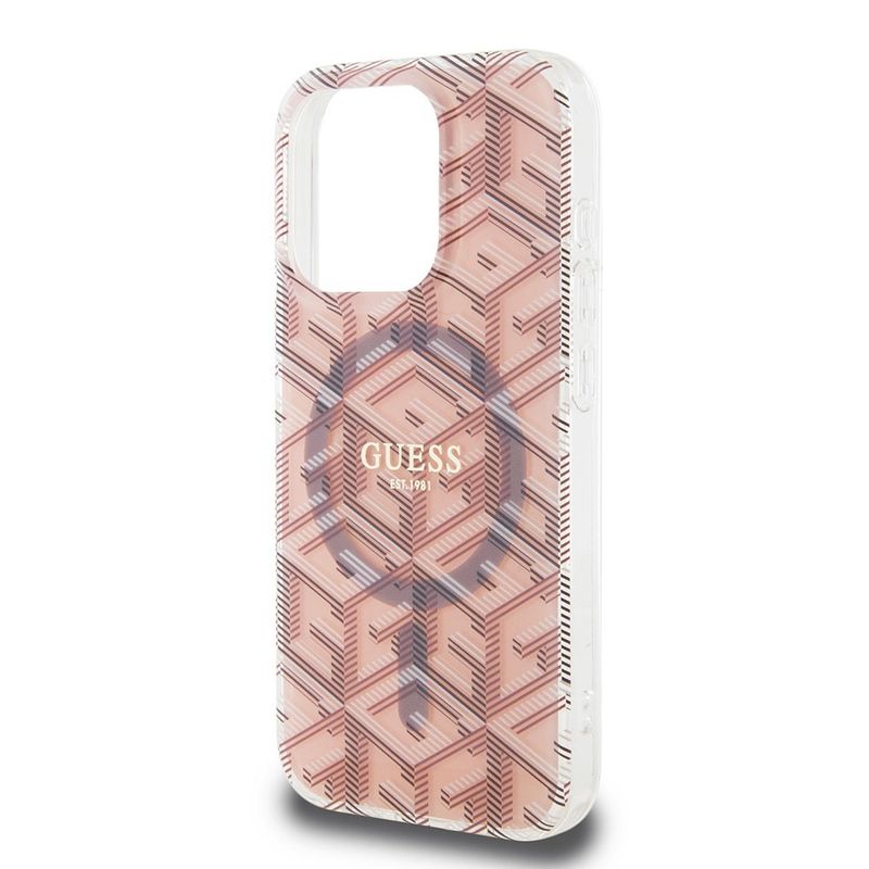 Laptop, Telefoane si Tablete - Telefoane mobile si accesorii - Accesorii Telefoane - Huse telefoane - Husa pentru iPhone 15 Pro Max - Guess IML GCube MagSafe (GUHMP15XHGCUSTGP) - Roz - Infinity.ro