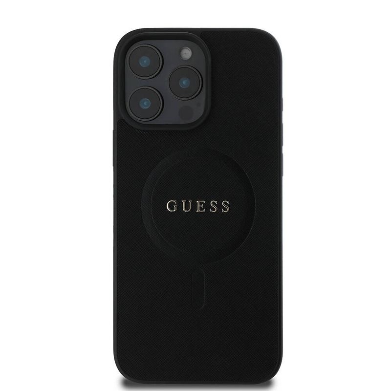 Laptop, Telefoane si Tablete - Telefoane mobile si accesorii - Accesorii Telefoane - Huse telefoane - Husa pentru iPhone 16 Pro - Guess Saffiano Classic Logo MagSafe (GUHMP16LPSAHMCK) - Negru - Infinity.ro