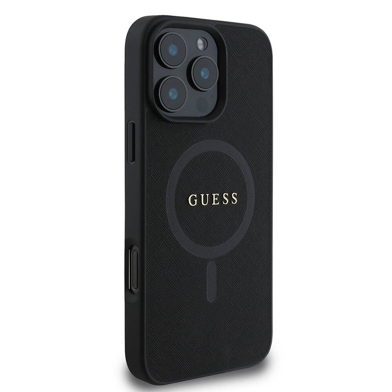 Laptop, Telefoane si Tablete - Telefoane mobile si accesorii - Accesorii Telefoane - Huse telefoane - Husa pentru iPhone 16 Pro - Guess Saffiano Classic Logo MagSafe (GUHMP16LPSAHMCK) - Negru - Infinity.ro