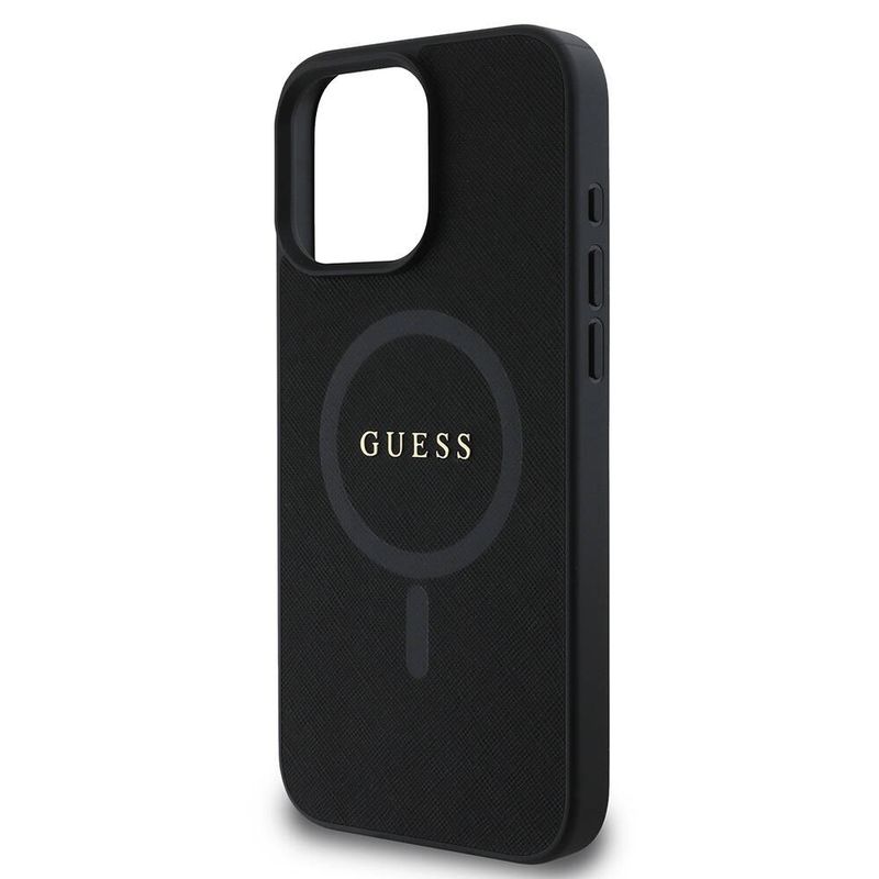 Laptop, Telefoane si Tablete - Telefoane mobile si accesorii - Accesorii Telefoane - Huse telefoane - Husa pentru iPhone 16 Pro - Guess Saffiano Classic Logo MagSafe (GUHMP16LPSAHMCK) - Negru - Infinity.ro