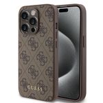 Laptop, Telefoane si Tablete - Telefoane mobile si accesorii - Accesorii Telefoane - Huse telefoane - Husa pentru iPhone 15 Pro - Guess Hardcase 4G Metal Auriu Logo (GUHCP15LG4GFBR) - Maro - Infinity.ro