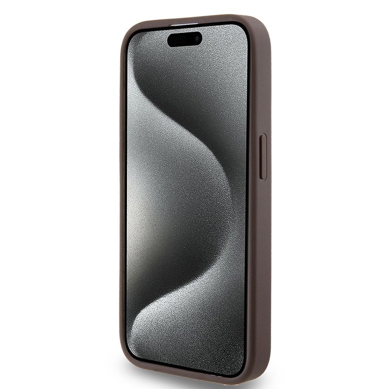 Laptop, Telefoane si Tablete - Telefoane mobile si accesorii - Accesorii Telefoane - Huse telefoane - Husa pentru iPhone 15 Pro - Guess Hardcase 4G Metal Auriu Logo (GUHCP15LG4GFBR) - Maro - Infinity.ro