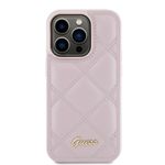 Laptop, Telefoane si Tablete - Telefoane mobile si accesorii - Accesorii Telefoane - Huse telefoane - Husa pentru iPhone 15 Pro Max - Guess Quilted Metal Logo (GUHCP15XPSQSQSP) - Roz - Infinity.ro