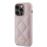 Laptop, Telefoane si Tablete - Telefoane mobile si accesorii - Accesorii Telefoane - Huse telefoane - Husa pentru iPhone 15 Pro Max - Guess Quilted Metal Logo (GUHCP15XPSQSQSP) - Roz - Infinity.ro