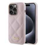 Laptop, Telefoane si Tablete - Telefoane mobile si accesorii - Accesorii Telefoane - Huse telefoane - Husa pentru iPhone 15 Pro Max - Guess Quilted Metal Logo (GUHCP15XPSQSQSP) - Roz - Infinity.ro