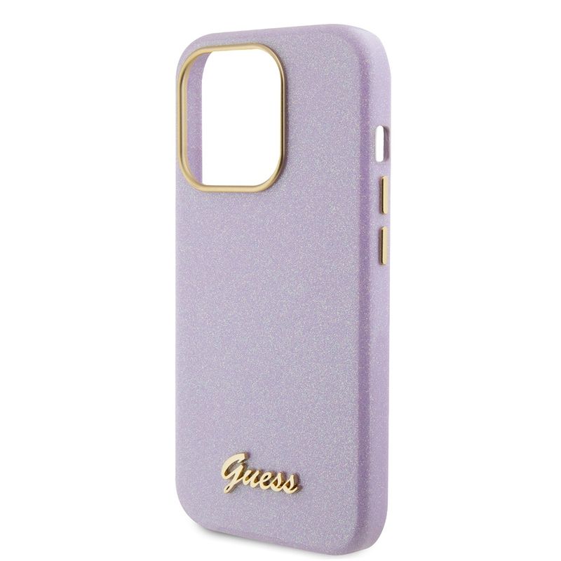 Laptop, Telefoane si Tablete - Telefoane mobile si accesorii - Accesorii Telefoane - Huse telefoane - Husa pentru iPhone 15 Pro - Guess Glitter Glossy Script (GUHCP15LPGMCSL) - Mov deschis - Infinity.ro