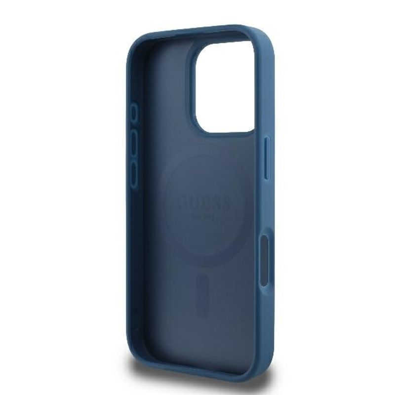 Laptop, Telefoane si Tablete - Telefoane mobile si accesorii - Accesorii Telefoane - Huse telefoane - Husa pentru iPhone 16 Pro - Guess 4G Ring Classic Logo MagSafe (GUHMP16LG4GFRB) - Albastru - Infinity.ro
