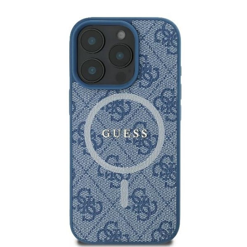 Laptop, Telefoane si Tablete - Telefoane mobile si accesorii - Accesorii Telefoane - Huse telefoane - Husa pentru iPhone 16 Pro - Guess 4G Ring Classic Logo MagSafe (GUHMP16LG4GFRB) - Albastru - Infinity.ro