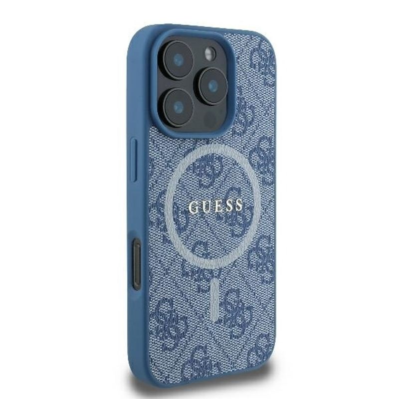 Laptop, Telefoane si Tablete - Telefoane mobile si accesorii - Accesorii Telefoane - Huse telefoane - Husa pentru iPhone 16 Pro - Guess 4G Ring Classic Logo MagSafe (GUHMP16LG4GFRB) - Albastru - Infinity.ro