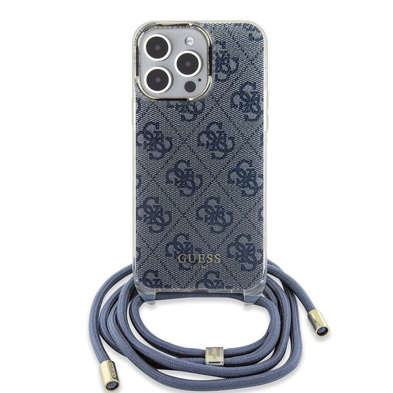 Laptop, Telefoane si Tablete - Telefoane mobile si accesorii - Accesorii Telefoane - Huse telefoane - Husa pentru iPhone 15 Pro - Guess Crossbody Cord 4G Print (GUHCP15LHC4SEB) - Albastru - Infinity.ro
