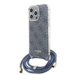 Laptop, Telefoane si Tablete - Telefoane mobile si accesorii - Accesorii Telefoane - Huse telefoane - Husa pentru iPhone 15 Pro - Guess Crossbody Cord 4G Print (GUHCP15LHC4SEB) - Albastru - Infinity.ro