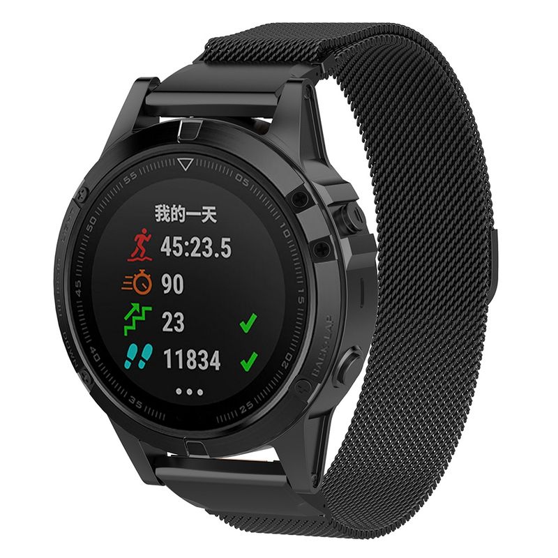 Laptop, Telefoane si Tablete - Wearables si gadgeturi - Wearables - Accesorii wearables - Curea pentru Garmin Fenix 3/3 HR/5X/5X Plus/6X/6X Pro/7X/7X Pro Solar - Techsuit Watchband QuickFit 26mm (W009) - Negru - Infinity.ro