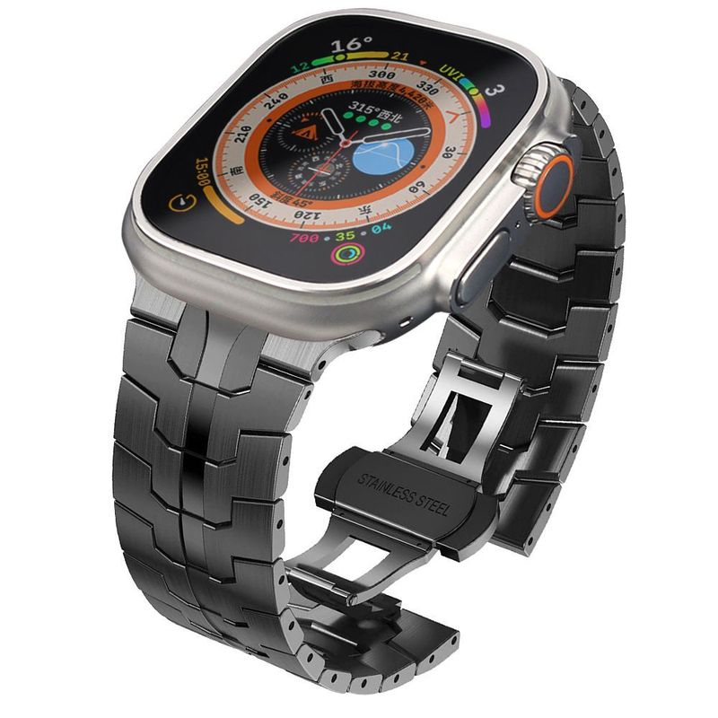 Laptop, Telefoane si Tablete - Wearables si gadgeturi - Wearables - Smartwatch-uri - Curea pentru Apple Watch 1/2/3/4/5/6/7/8/9/SE/SE 2/Ultra/Ultra 2 (42/44/45/49mm) - Techsuit Watchband (W063) - Negru - Infinity.ro