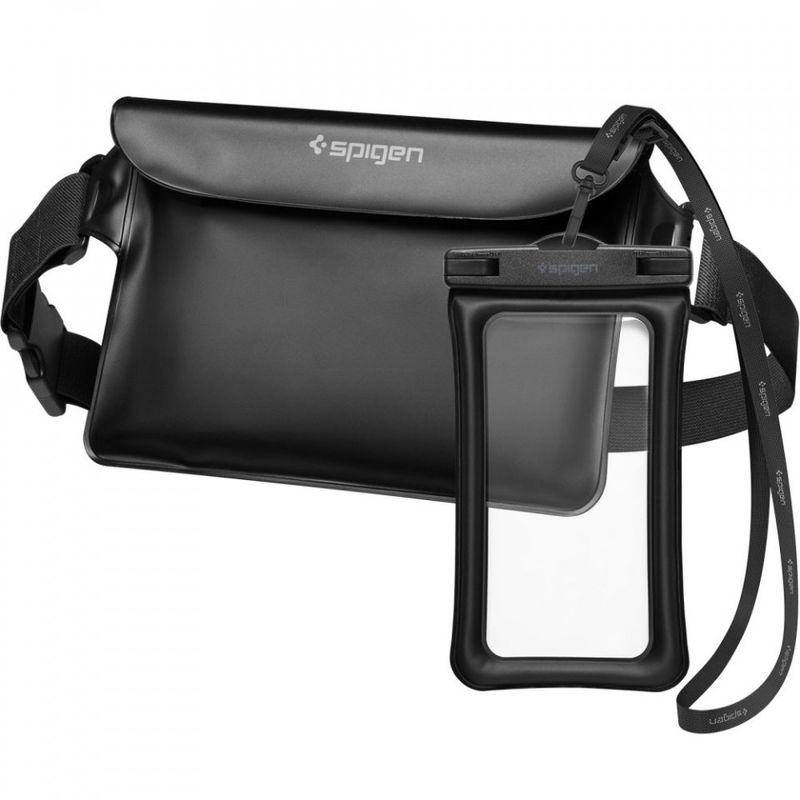 Laptop, Telefoane si Tablete - Telefoane mobile si accesorii - Accesorii Telefoane - Huse telefoane - Husa + geanta subacvatica - Spigen Waist Bag & Waterproof Case A621 - Negru - Infinity.ro