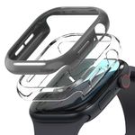 Laptop, Telefoane si Tablete - Wearables si gadgeturi - Wearables - Smartwatch-uri - Husa pentru Apple Watch 10 46mm + Folie (set 2) - Ringke Slim - Transparent / Gri inchis - Infinity.ro