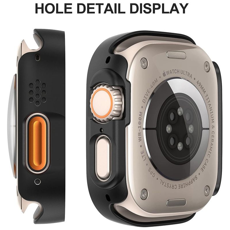 Laptop, Telefoane si Tablete - Wearables si gadgeturi - Wearables - Smartwatch-uri - Husa pentru Apple Watch Ultra / Ultra 2 + Folie - Techsuit Defense360 Pro - Negru - Infinity.ro