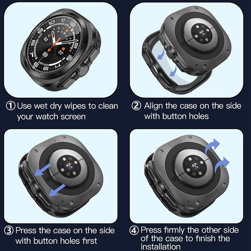 Laptop, Telefoane si Tablete - Wearables si gadgeturi - Wearables - Smartwatch-uri - Husa pentru Samsung Galaxy Watch UltraA (47mm) + Folie - Techsuit Defense360 Pro - Negru - Infinity.ro