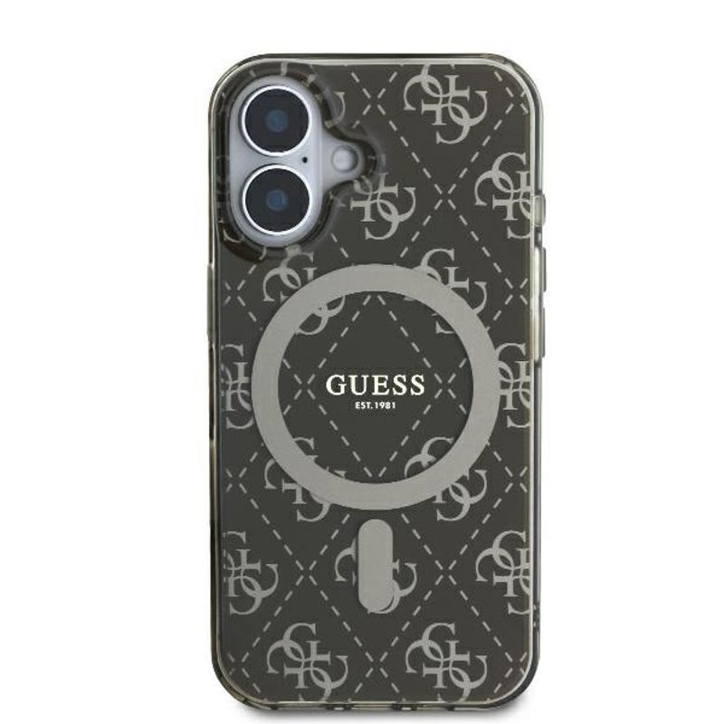 Laptop, Telefoane si Tablete - Telefoane mobile si accesorii - Accesorii Telefoane - Huse telefoane - Husa pentru iPhone 16 - Guess IML 4G Background MagSafe (GUHMP16SH4DTEW) - Maro - Infinity.ro
