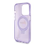 Laptop, Telefoane si Tablete - Telefoane mobile si accesorii - Accesorii Telefoane - Huse telefoane - Husa pentru iPhone 15 Pro - Guess Ring Stand Script Glitter MagSafe (GUHMP15LHRSGSU) - Mov - Infinity.ro