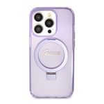 Laptop, Telefoane si Tablete - Telefoane mobile si accesorii - Accesorii Telefoane - Huse telefoane - Husa pentru iPhone 15 Pro - Guess Ring Stand Script Glitter MagSafe (GUHMP15LHRSGSU) - Mov - Infinity.ro