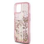 Laptop, Telefoane si Tablete - Telefoane mobile si accesorii - Accesorii Telefoane - Huse telefoane - Husa pentru iPhone 15 Plus / iPhone 14 Plus - Guess Liquid Glitter Auriu Stripes (GUHCP15MLFCSEGP) - Roz - Infinity.ro