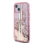 Laptop, Telefoane si Tablete - Telefoane mobile si accesorii - Accesorii Telefoane - Huse telefoane - Husa pentru iPhone 15 Plus / iPhone 14 Plus - Guess Liquid Glitter Auriu Stripes (GUHCP15MLFCSEGP) - Roz - Infinity.ro
