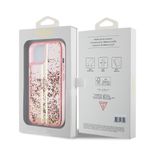 Laptop, Telefoane si Tablete - Telefoane mobile si accesorii - Accesorii Telefoane - Huse telefoane - Husa pentru iPhone 15 Plus / iPhone 14 Plus - Guess Liquid Glitter Auriu Stripes (GUHCP15MLFCSEGP) - Roz - Infinity.ro