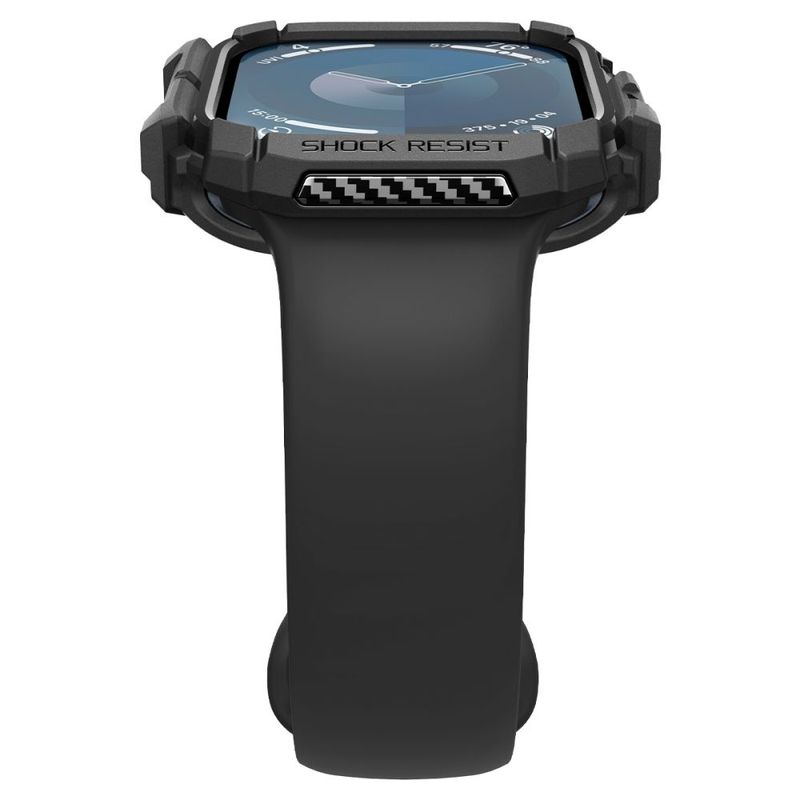 Laptop, Telefoane si Tablete - Wearables si gadgeturi - Wearables - Smartwatch-uri - Husa pentru Apple Watch 10 42mm - Spigen Rugged Armor - Negru - Infinity.ro