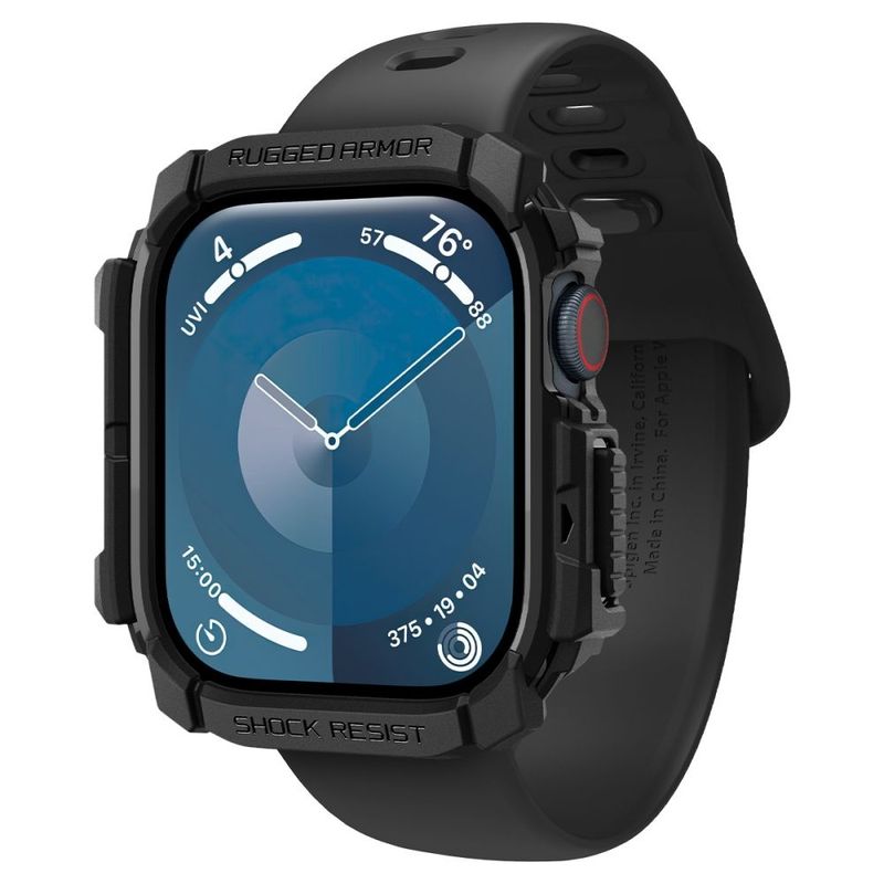 Laptop, Telefoane si Tablete - Wearables si gadgeturi - Wearables - Smartwatch-uri - Husa pentru Apple Watch 10 42mm - Spigen Rugged Armor - Negru - Infinity.ro