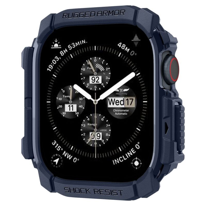 Laptop, Telefoane si Tablete - Wearables si gadgeturi - Wearables - Accesorii wearables - Husa pentru Apple Watch 10 46mm - Spigen Rugged Armor - Albastru inchis Albastru - Infinity.ro