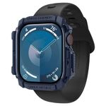 Laptop, Telefoane si Tablete - Wearables si gadgeturi - Wearables - Accesorii wearables - Husa pentru Apple Watch 10 46mm - Spigen Rugged Armor - Albastru inchis Albastru - Infinity.ro