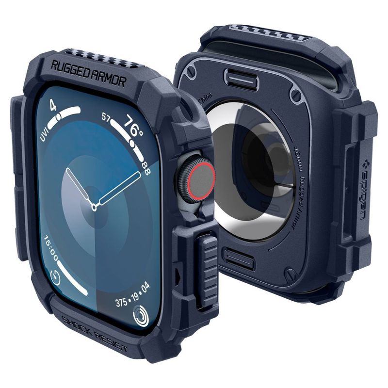 Laptop, Telefoane si Tablete - Wearables si gadgeturi - Wearables - Accesorii wearables - Husa pentru Apple Watch 10 46mm - Spigen Rugged Armor - Albastru inchis Albastru - Infinity.ro