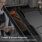 Laptop, Telefoane si Tablete - Tablete si accesorii tablete - Accesorii Tablete - Huse tablete - Husa pentru Samsung Galaxy Tab S8 Ultra / S9 Ultra / S10 Ultra + Folie - Techsuit Rugged TabShell - Negru - Infinity.ro