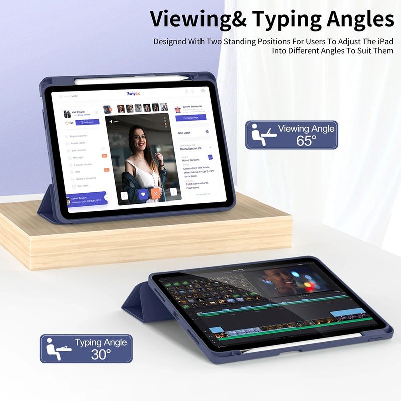 Laptop, Telefoane si Tablete - Tablete si accesorii tablete - Accesorii Tablete - Huse tablete - Husa pentru iPad Air 11 (2024) - Techsuit Flex Trifold - Gri - Infinity.ro