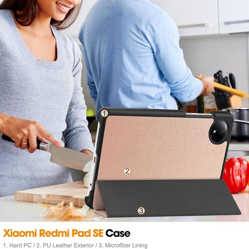 Laptop, Telefoane si Tablete - Tablete si accesorii tablete - Accesorii Tablete - Huse tablete - Husa pentru Xiaomi Rosumi Pad SE 4G - Techsuit FoldPro - Rose Auriu - Infinity.ro