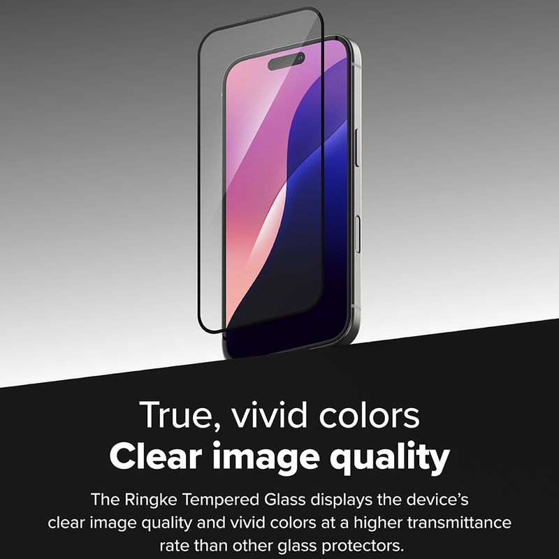Laptop, Telefoane si Tablete - Telefoane mobile si accesorii - Accesorii Telefoane - Folii protectie telefoane - Folie pentru iPhone 16 / iPhone 15 (set 2) - Ringke Easy Slide TempeRosu Glass - Transparent - Infinity.ro