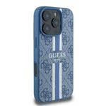Laptop, Telefoane si Tablete - Telefoane mobile si accesorii - Accesorii Telefoane - Huse telefoane - Husa pentru iPhone 16 Pro - Guess Hardcase 4G Printed Stripes MagSafe (GUHMP16LP4RPSB) - Albastru - Infinity.ro