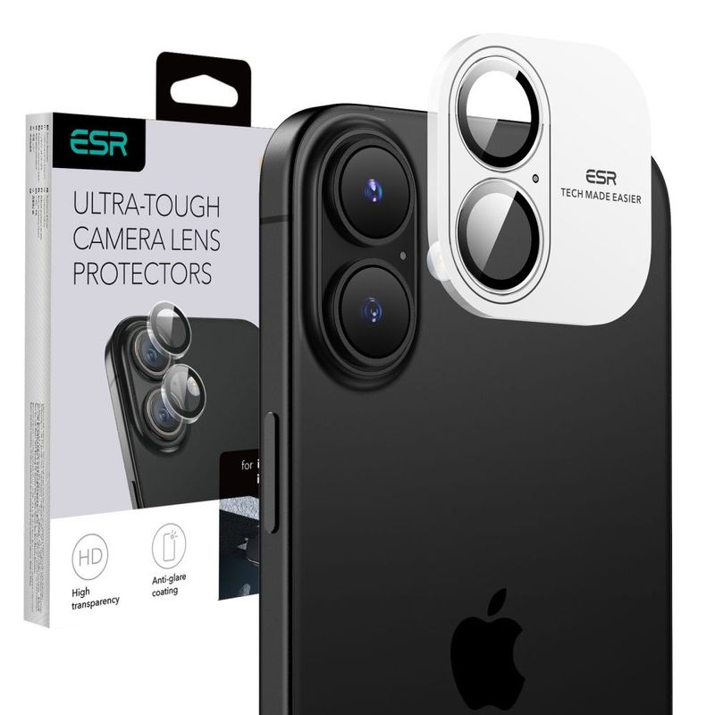 Laptop, Telefoane si Tablete - Telefoane mobile si accesorii - Accesorii Telefoane - Folii protectie telefoane - Folie Camera pentru iPhone 16 / iPhone 16 Plus - ESR Armorite Camera Lens Protectors - Transparent - Infinity.ro