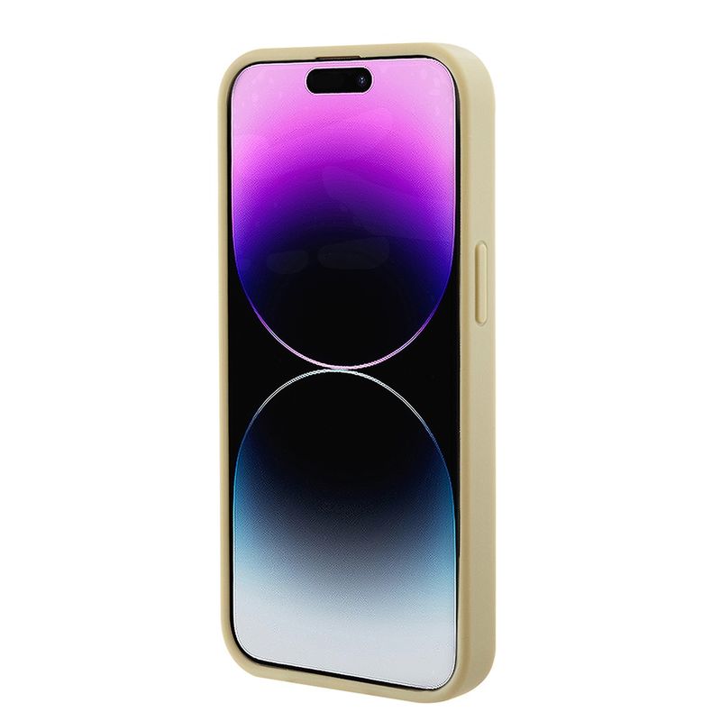 Laptop, Telefoane si Tablete - Telefoane mobile si accesorii - Accesorii Telefoane - Huse telefoane - Husa pentru iPhone 15 / iPhone 14 / iPhone 13 - Guess Saffiano MagSafe (GUHMP15SPSAHMCB) - Auriu - Infinity.ro