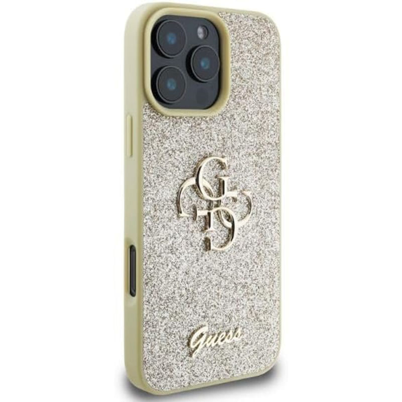 Laptop, Telefoane si Tablete - Telefoane mobile si accesorii - Accesorii Telefoane - Huse telefoane - Husa pentru iPhone 16 Pro Max - Guess Glitter Fixed Big 4G (GUHCP16XHG4SGD) - Auriu - Infinity.ro