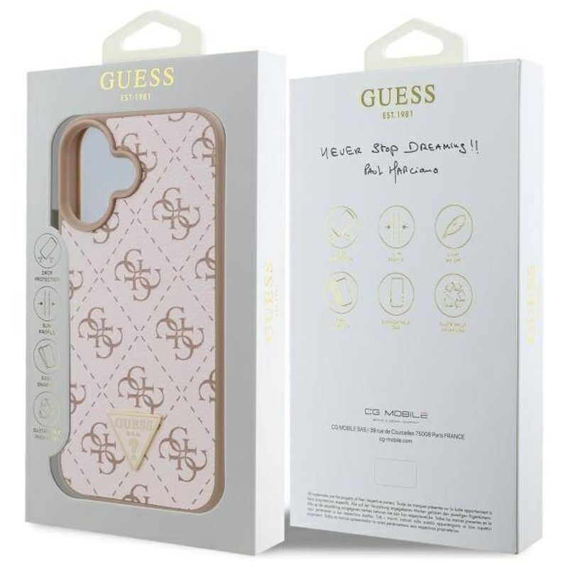 Laptop, Telefoane si Tablete - Telefoane mobile si accesorii - Accesorii Telefoane - Huse telefoane - Husa pentru iPhone 16 - Guess Hardcase 4G Triangle Metal Logo (GUHCP16SPG4GPH) - Alb - Infinity.ro