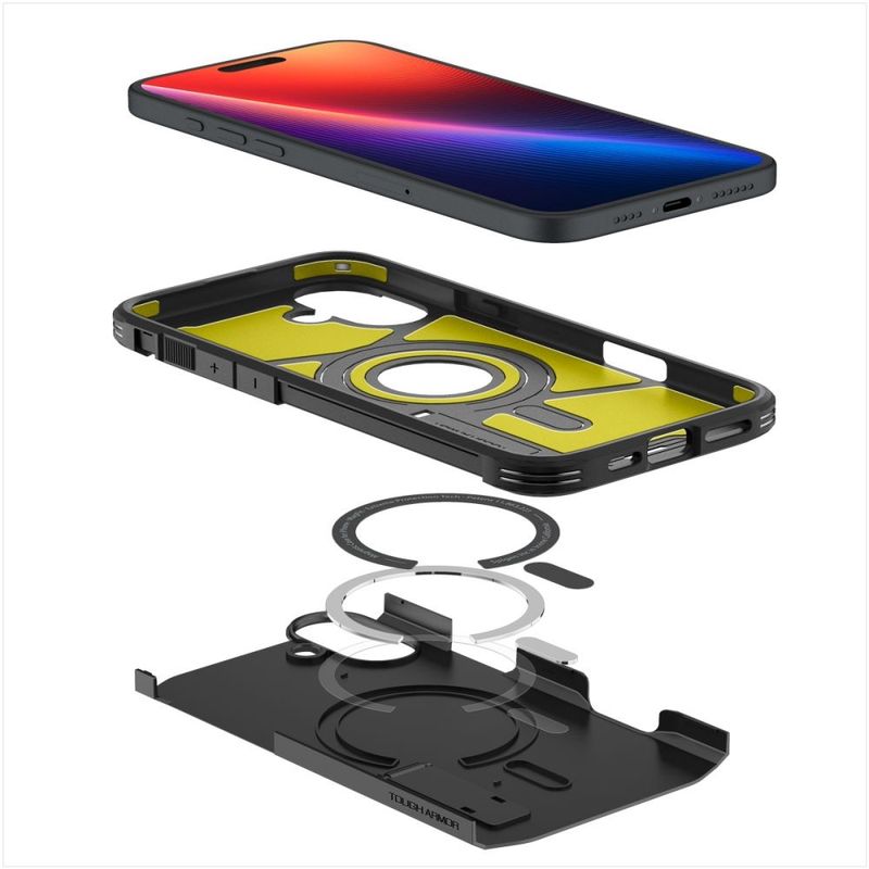 Laptop, Telefoane si Tablete - Telefoane mobile si accesorii - Accesorii Telefoane - Huse telefoane - Husa pentru iPhone 16 - Spigen Tough Armor MagSafe - Negru - Infinity.ro