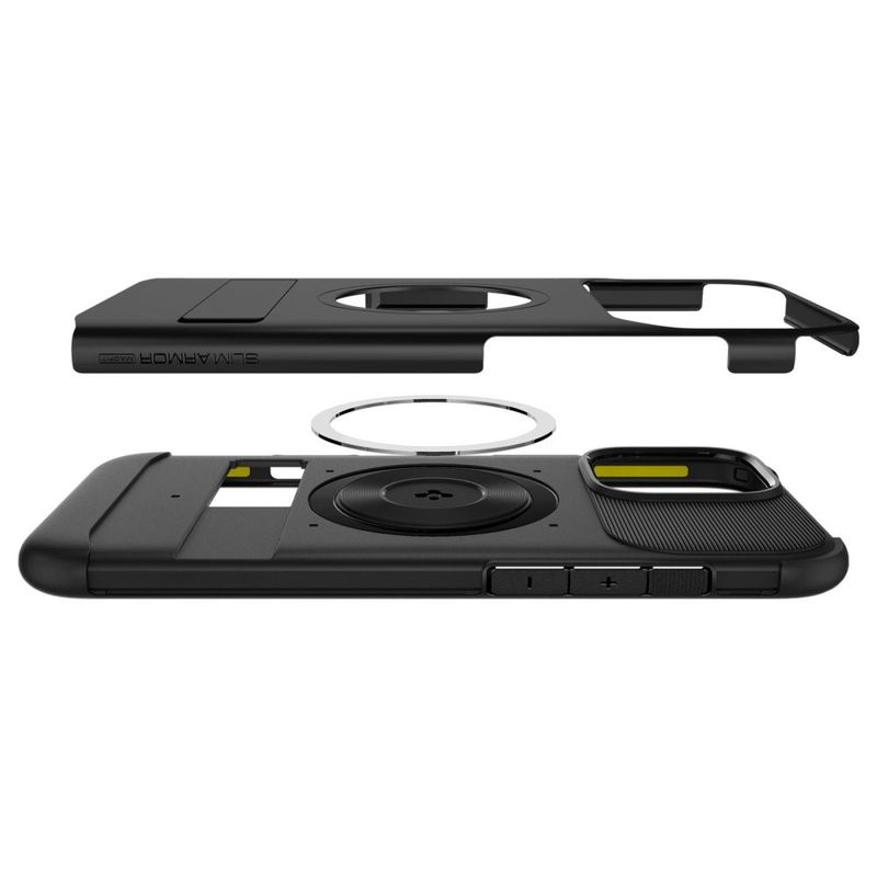 Laptop, Telefoane si Tablete - Telefoane mobile si accesorii - Accesorii Telefoane - Huse telefoane - Husa pentru iPhone 16 Pro - Spigen Slim Armor MagSafe - Negru - Infinity.ro