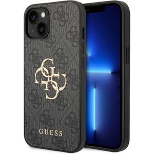 Husa pentru iPhone 15 Plus / iPhone 14 Plus - Guess Hardcase 4G Big Metal Logo (GUHCP15M4GMGGR) - Gri