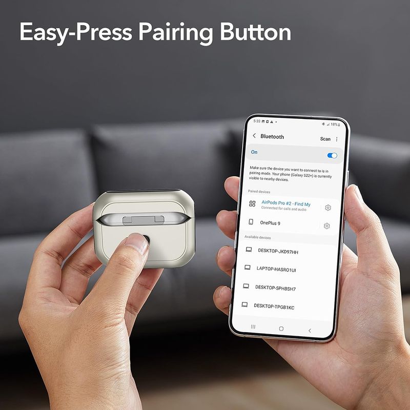 Laptop, Telefoane si Tablete - Telefoane mobile si accesorii - Accesorii Telefoane - Huse telefoane - Husa pentru Apple AirPods 4 - ESR Orbit Hybrid HaloLock - Roz - Infinity.ro