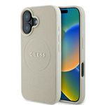 Laptop, Telefoane si Tablete - Telefoane mobile si accesorii - Accesorii Telefoane - Huse telefoane - Husa pentru iPhone 16 - Guess Grained Auriu Ring MagSafe (GUHMP16SPGHSMME) - Bej - Infinity.ro