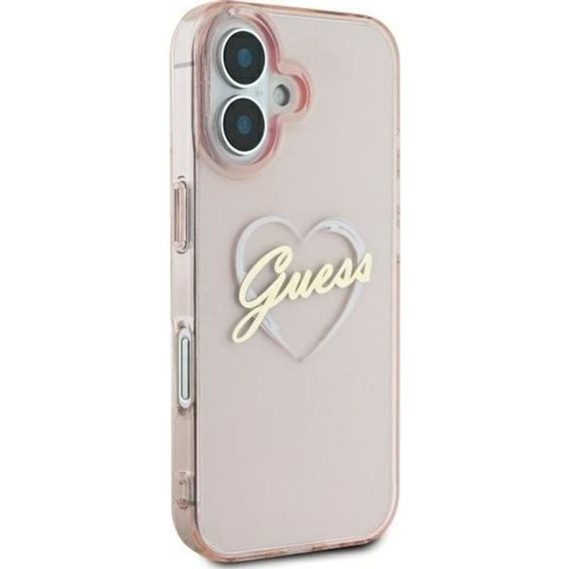 Laptop, Telefoane si Tablete - Telefoane mobile si accesorii - Accesorii Telefoane - Huse telefoane - Husa pentru iPhone 16 - Guess Hardcase IML Heart (GUHCP16SHCHGSPP) - Roz - Infinity.ro