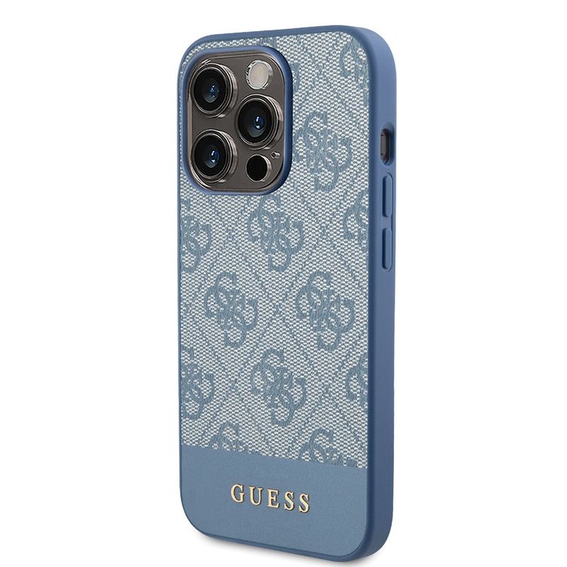 Laptop, Telefoane si Tablete - Telefoane mobile si accesorii - Accesorii Telefoane - Huse telefoane - Husa pentru iPhone 15 Pro Max - Guess Hardcase 4G Stripe Collection (GUHCP15XG4GLBL) - Albastru - Infinity.ro