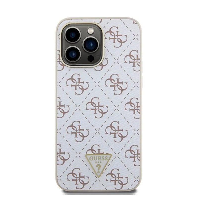 Laptop, Telefoane si Tablete - Telefoane mobile si accesorii - Accesorii Telefoane - Huse telefoane - Husa pentru iPhone 16 Pro - Guess Hardcase 4G Triangle Metal Logo (GUHCP16LPG4GPH) - Alb - Infinity.ro