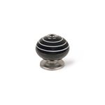 Casa si Gradina - Constructii - Feronerie si accesorii - Manere usa - Clanta Rei e503 Rotund Portelan Negru Metal Alb 4 Unitati (Ø 40 x 36 mm) - Infinity.ro